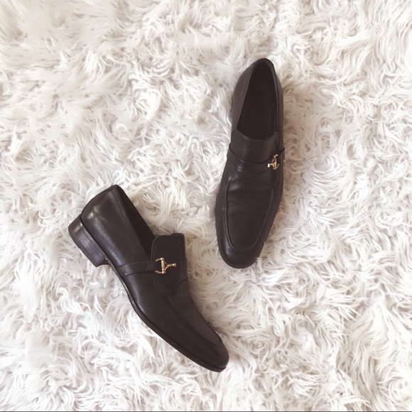 Gucci Other - • Gucci • Black Leather Loafers Silver Hardware 10